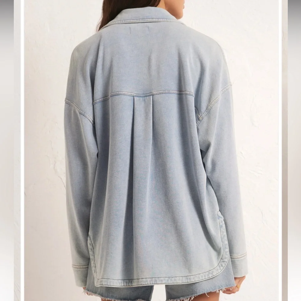 Z Supply All Day Denim Jacket in Washed Indigo - Picture 3 of 6